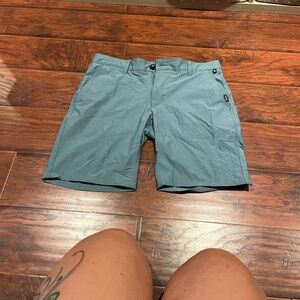 Stylish Teal Men's Flat Front Shorts